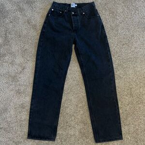 Princess Polly black Holly Asymmetric straight leg jeans